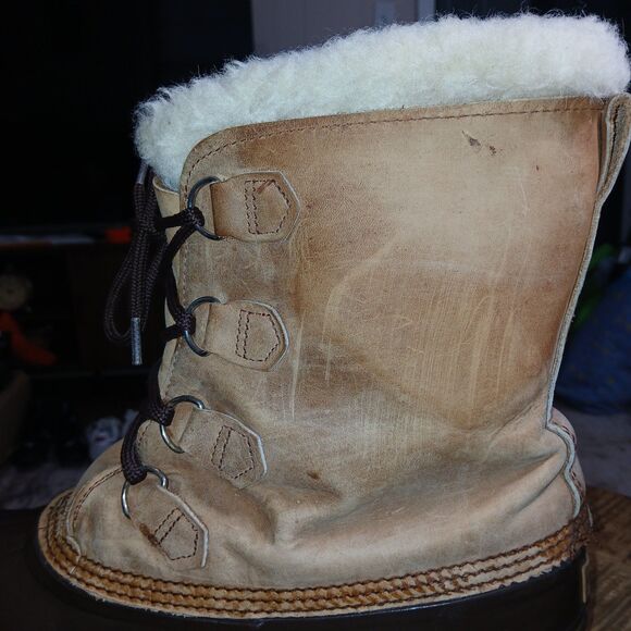 EDDIE BAUER SOREL Weather Resistant Boots-Men’s Sherpa Lining Size 14 Brown Tan - Picture 4 of 8